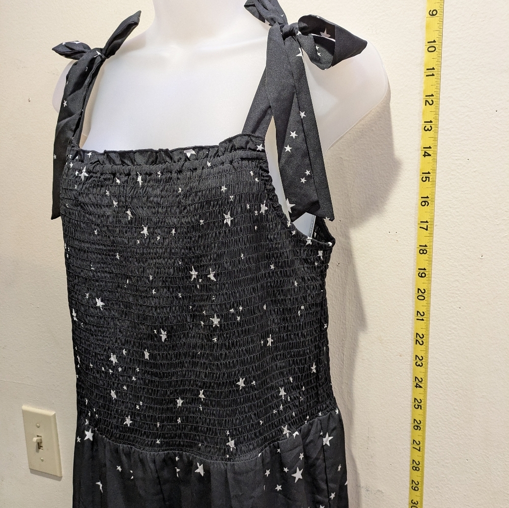 Lacey Chabert Elegant Black Starry Maxi Dress Size Large - Picture 6 of 12
